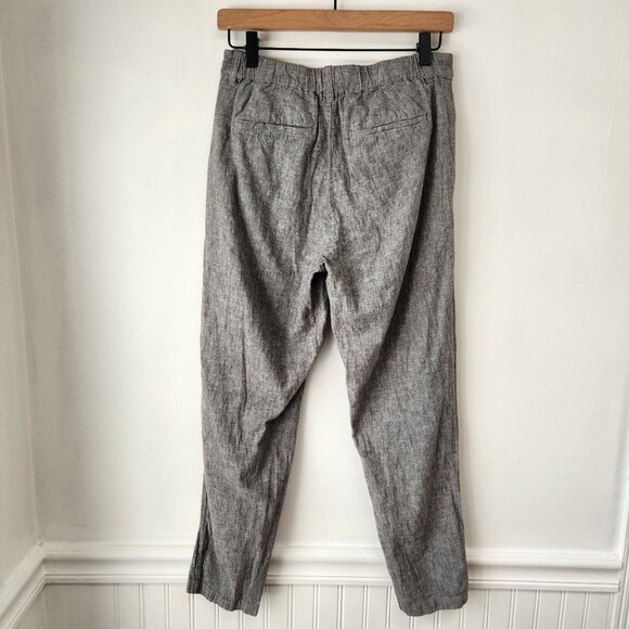 Uniqlo Linen Blend Grey Trousers Pants Natural Lightweight Women's S - Picture 2 of 5